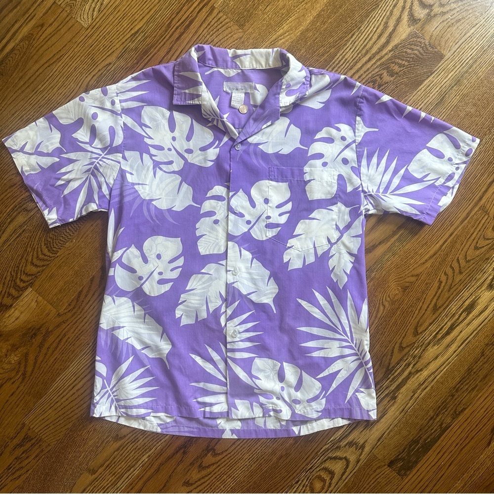Vintage Purple/White Made In Hawaii Hawaiian Button Down Shirt